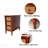 Solid Wood Rattan Narrow Side Table with 3 Drawers - Light Walnut