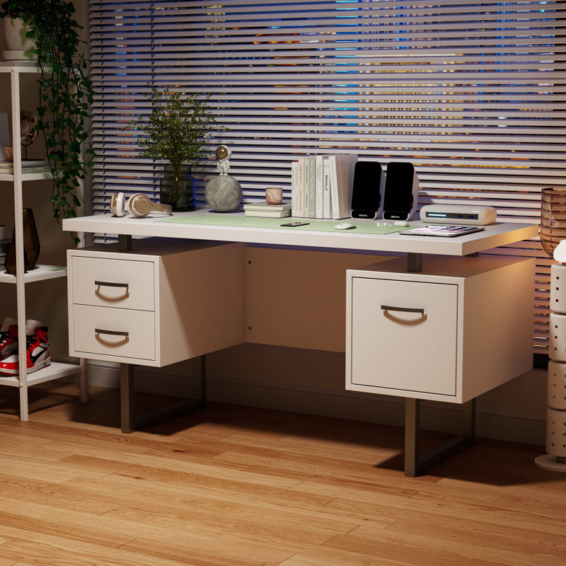 Bureau d'écriture moderne avec 3 tiroirs Credenza