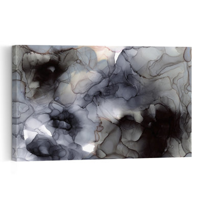 Elegant Fluid Swirls Abstract Contemporary Elegant Wall Art Print 1 Piece Wrapped Canvas Wall Art