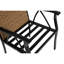 Ensemble de salle à manger de patio 7 pièces, chaises confortables avec coussins amovibles, mobilier brun/gris, plateau de table en acier, pieds réglables, siège confortable, brun/gris