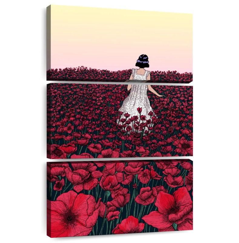 Harnek champ de coquelicots beauté II, H 45 po x l 28 po