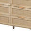 Armoire de rangement 43,61 "à 6 tiroirs avec tiroir en rotin, pour chambre à coucher, salon, naturel