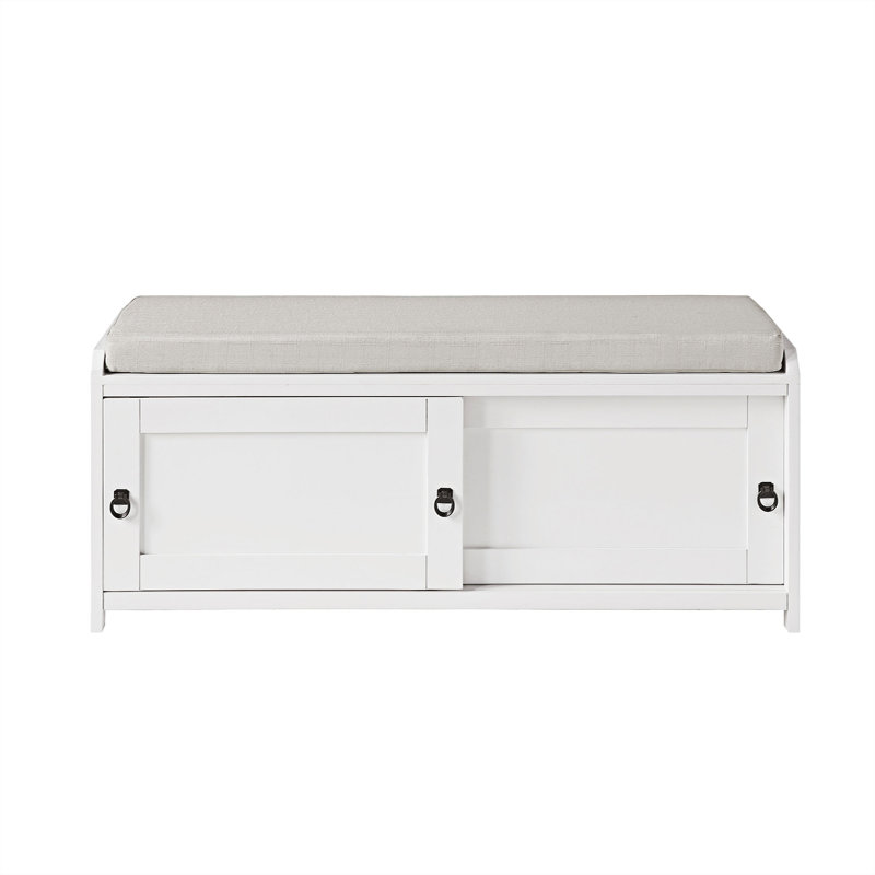 Banc avec armoire de rangement, Blanc