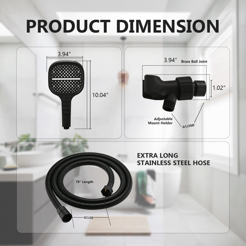 Handheld Shower Head 1.8 GPM GPM, Matte Black