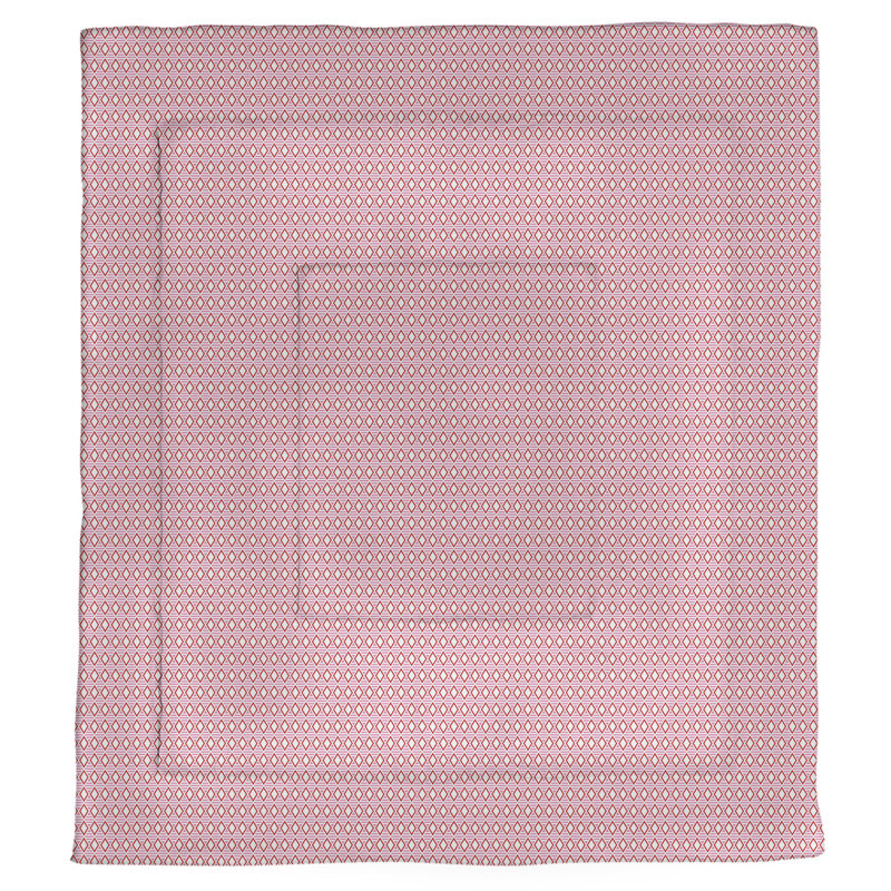 Polyester Comforter, Queen Comforter, Pink/White Geometric 1