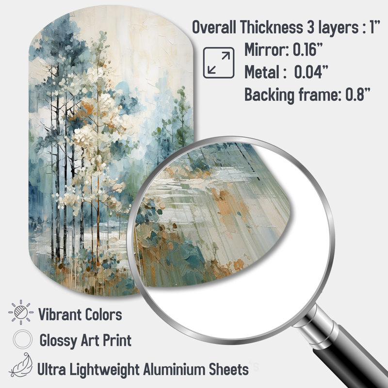 Haliee pin enchanté forêt II - pin en forme de cylindre décoration murale irrégulière en métal, H 31 po x l 19 po