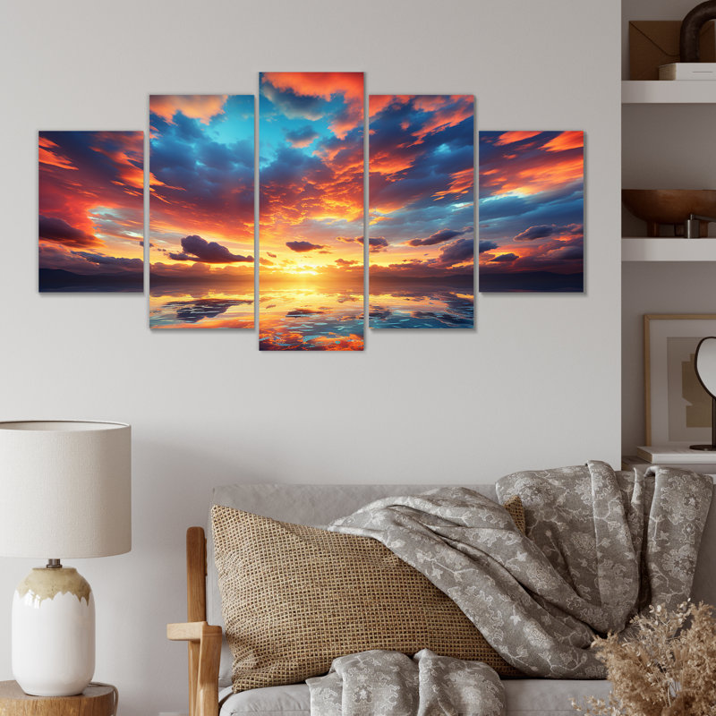 «Magical Sunset Sky I - Sky Multipanel», ensemble de décorations murales