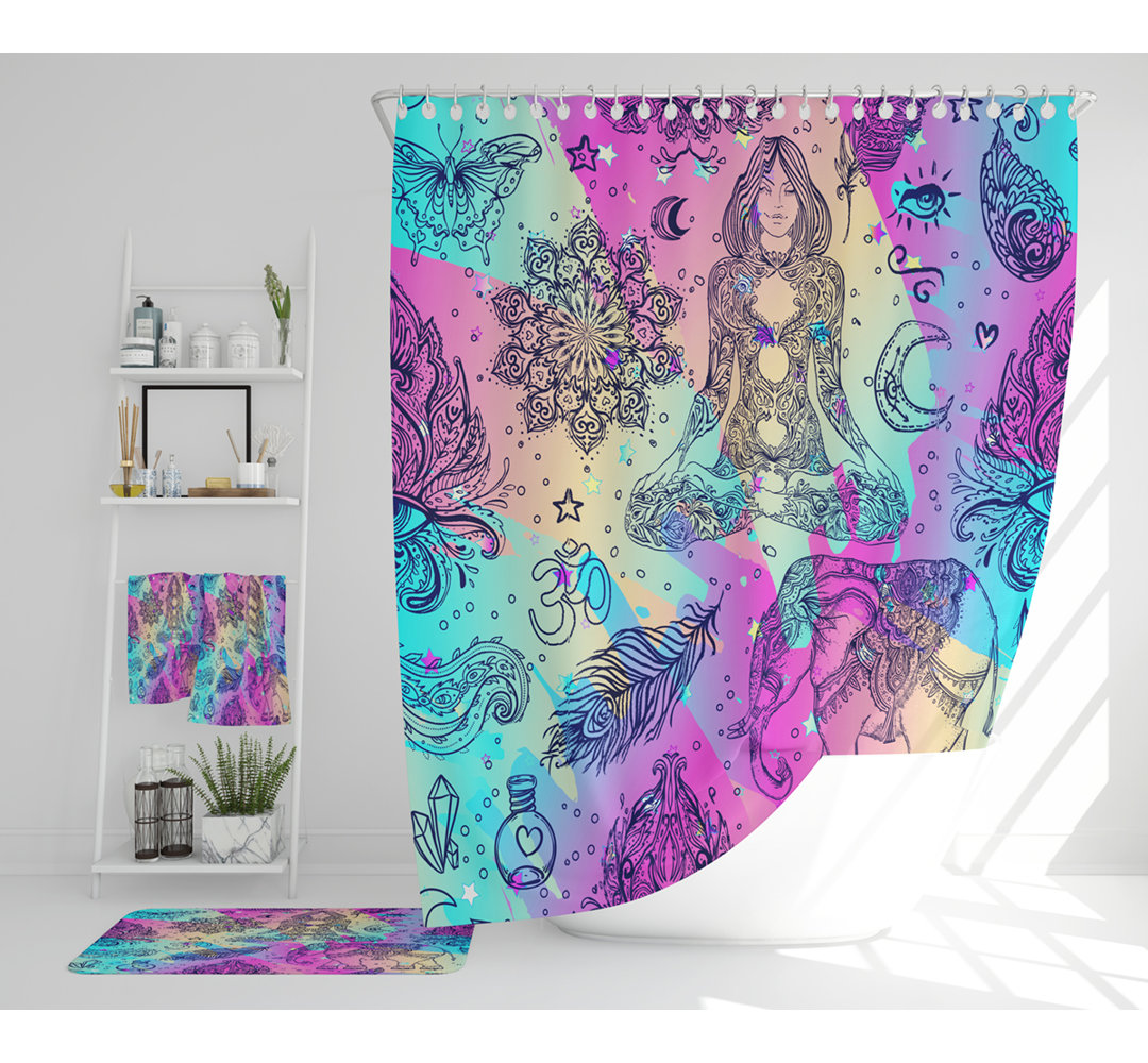 Navaeh Polyester Shower Curtain Set