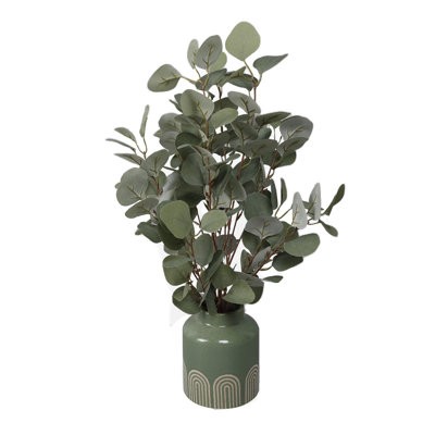 Elements Artificial Eucalyptus In Vase, 24 Inch