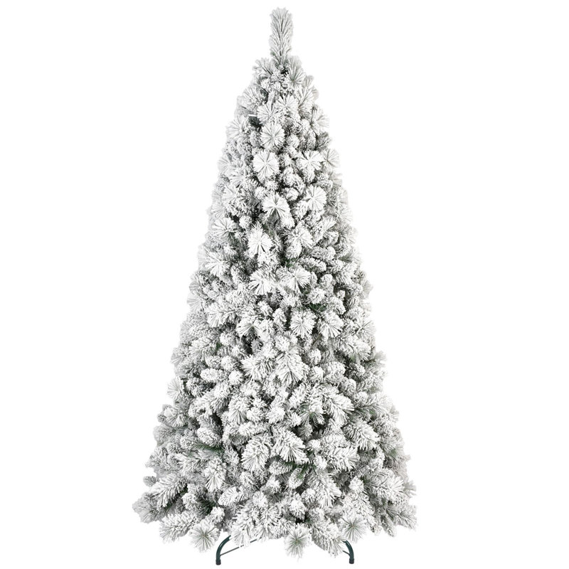 Arbre de Noël floqué avec lumières, H 53,3 pi