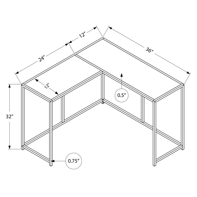 36'' Console Table, Black, White Marble
