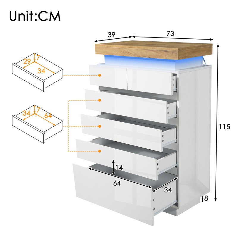 Dariene 73cm W Chest of Drawers
