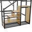 Lit mezzanine en métal peu encombrant avec rangement intégré de style moderne pour chambre d'enfant et d'adolescent-1161991731