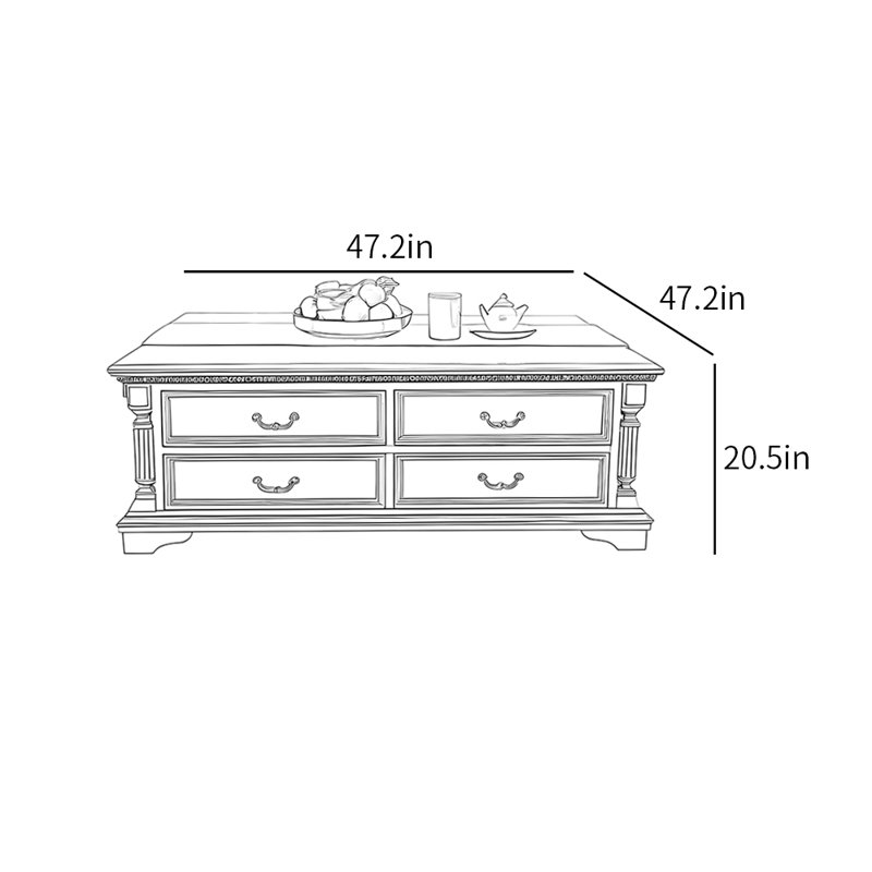 Bkoksety Retro American style solid wood coffee table | Wayfair