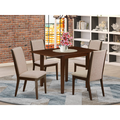 Rectangular Solid Wood Top With Dropleaf Dining Table Set