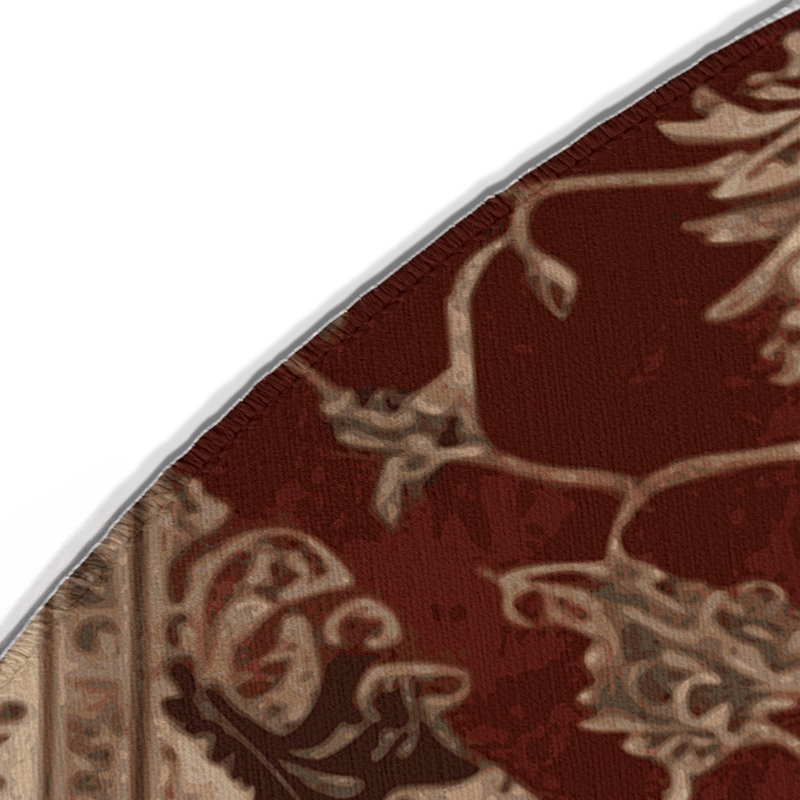 Tapis d'intérieur et d'extérieur brun français, Rond 5 pi