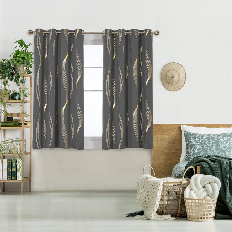 Maisonet Blackout Curtain Pair, 168cm Width x 138cm Drop, Light Grey