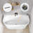 59'' x 30'' Corner Soaking Bathtub Acrylic Stand Alone Back to Wall Alcove Freestanding Tub with Overflow Glossy White