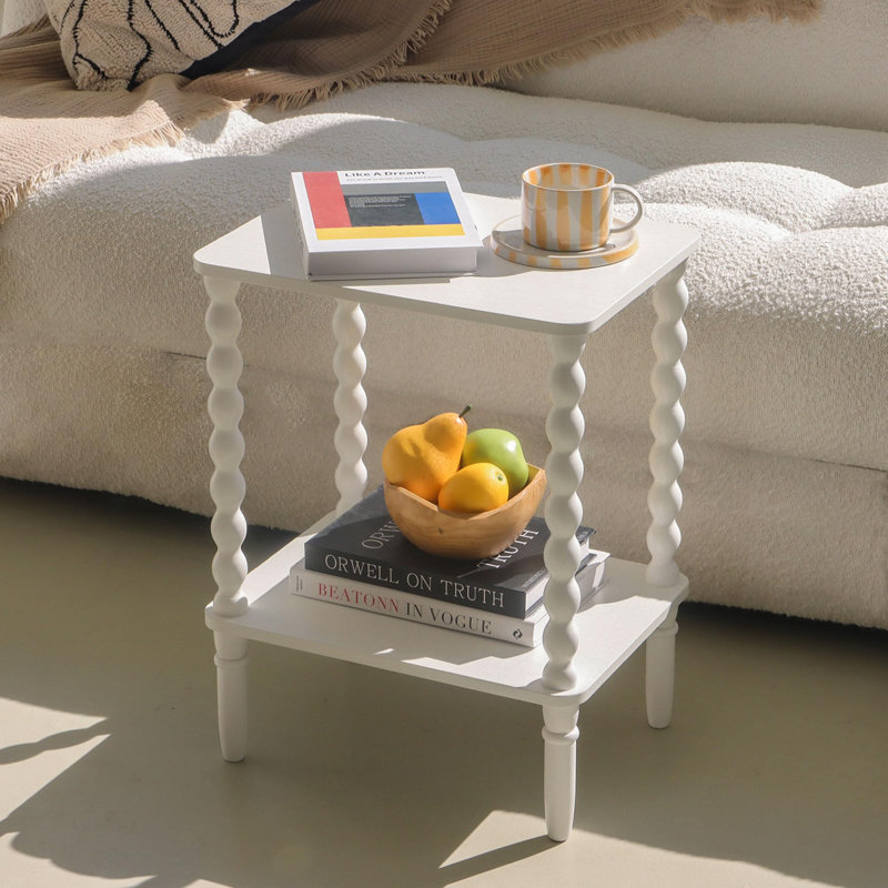Simple rectangular double-layer side table