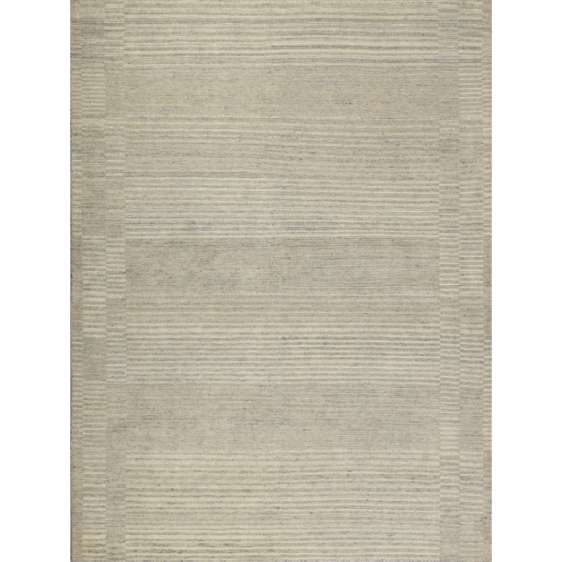 Oslo hand-knotted Ghazni Wool Gray/Cream Area Rug, 10'X14'