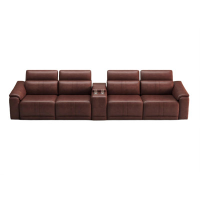 Canapé modulaire en cuir avec 2 porte-gobelets