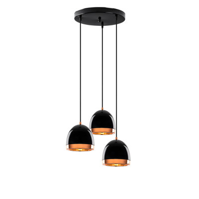 Luminaire suspendu en forme de dôme à 3 lumières