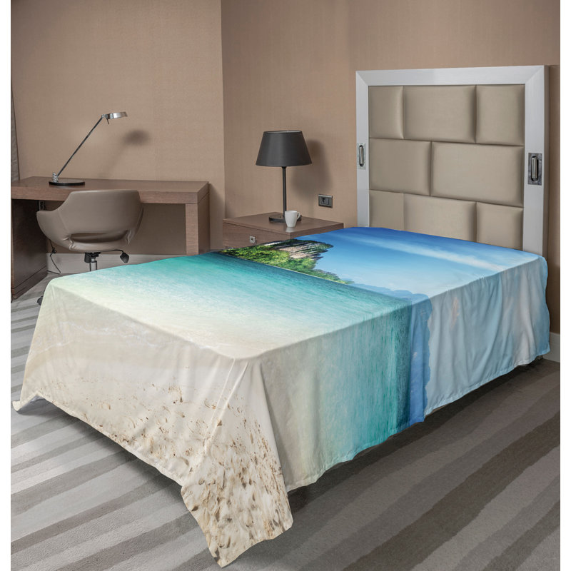 Drap de plage Ambesonne, Drap plat pour lit simple