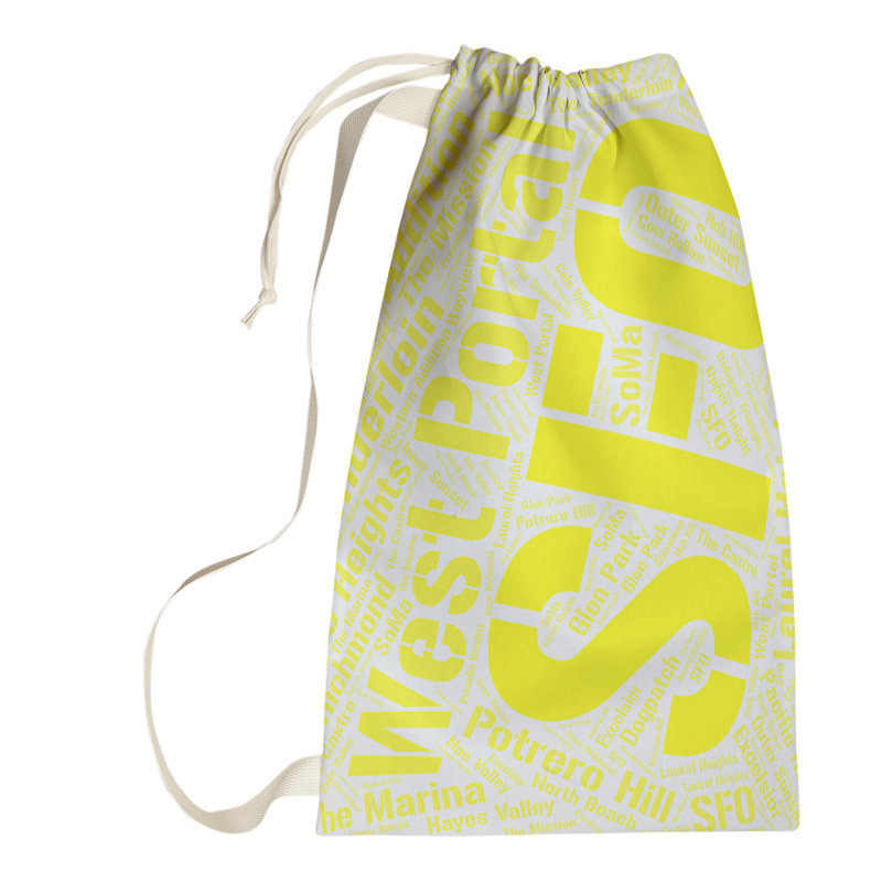 Laundry Hamper with Handles, Large (36" H x 28" W x 1.5" D), Yellow, San Francisco