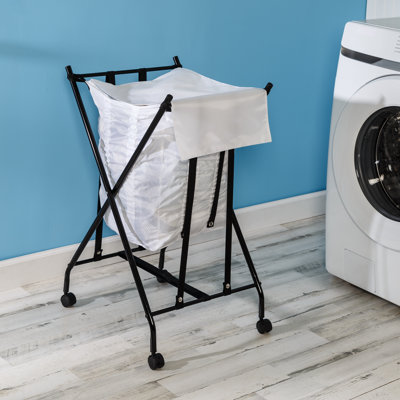 Panier à linge avec roulettes et couvercle