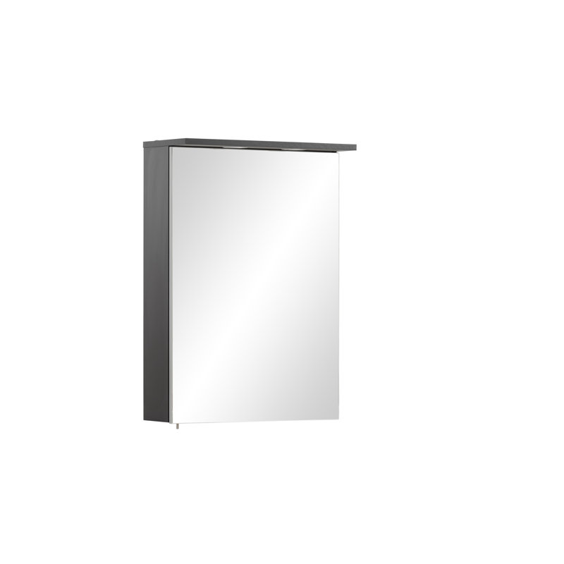 Sarah 504mm W 723mm H Surface Frameless Medicine Cabinet Mirror 2 Adjustable, Schwarz, Right Hand