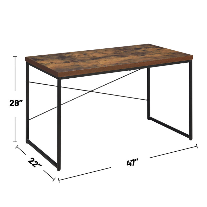 Bureau d'écriture rectangulaire avec pieds en métal