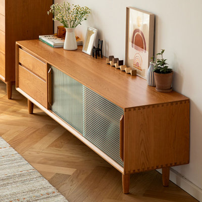 Minimalist Style Cherry Wood TV Stand