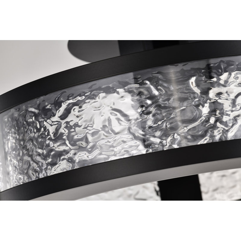 Peitsa - 13 Inch LED Semi Flush - Acrylic Panels, Matte Black