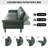 89" Faux Leather Convertible Sofa Couch with 2 Square Pillows,Adjustable Backrest& Armrests-334431194