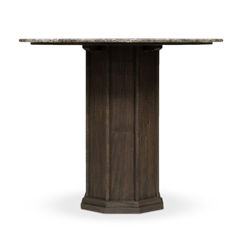 Pavlo Dining Table-Brown Marble, 30”H x 36”L x 36”W
