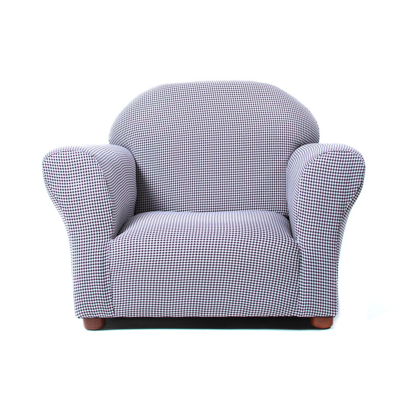Weybridge Kid's Club Chair Gingham Pattern, Black