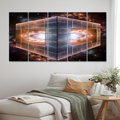 Block Universe Theory Space Galaxy I - Space Canvas Art Print - 5 Equal Panels
