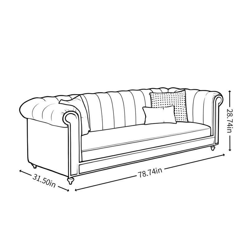 Canapé American Light Luxury Design, Gris