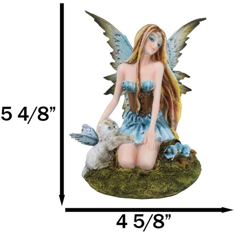 Celestial Nova Starlight Tribal Fairy FAE With Pixie Cat Home Decor Figurine