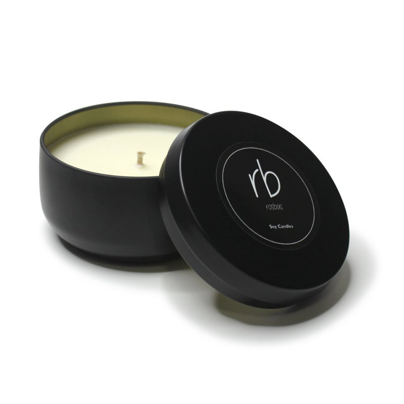 Unscented Tin Candle, Napoli Collection, Black