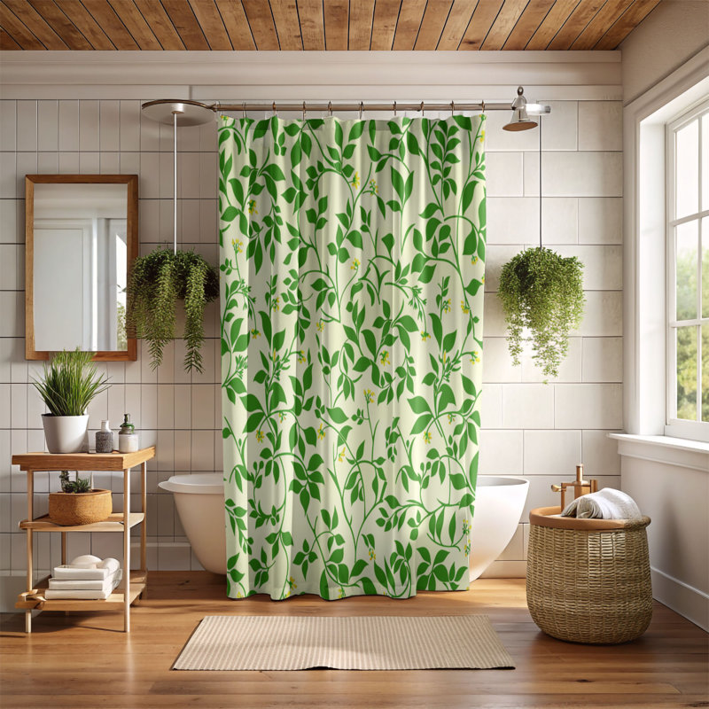 Spring Shoots - Rideau de douche Premium, H 74 po x l 71 po