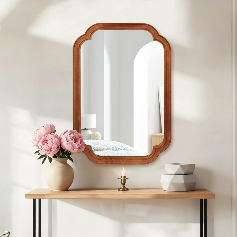 Miroir de coin 20 po x 30 po, Brun jaune