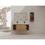 Meuble-lavabo mural 48 po avec double lavabo et support de rangement, portes à fermeture en douceur