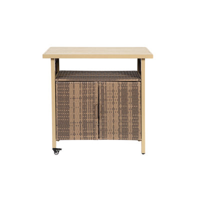 Outdoor Wicker Bar Cart(Only Including Table)