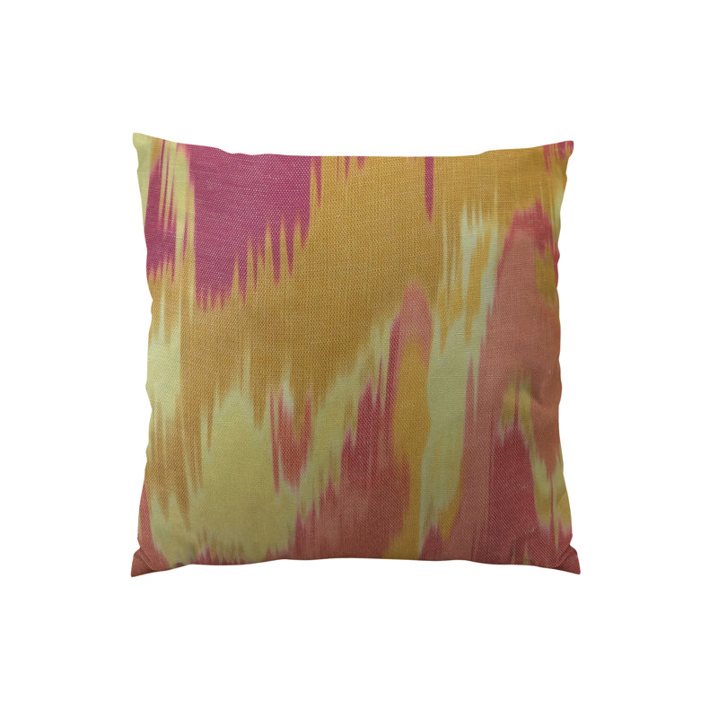 Olavanna Ikat Ikat Linen Throw Pillow, 24" H x 24" W