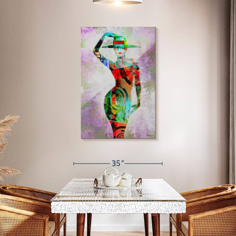 Femme de la Navette dans l'abstrait, H 45 po x l 30 po