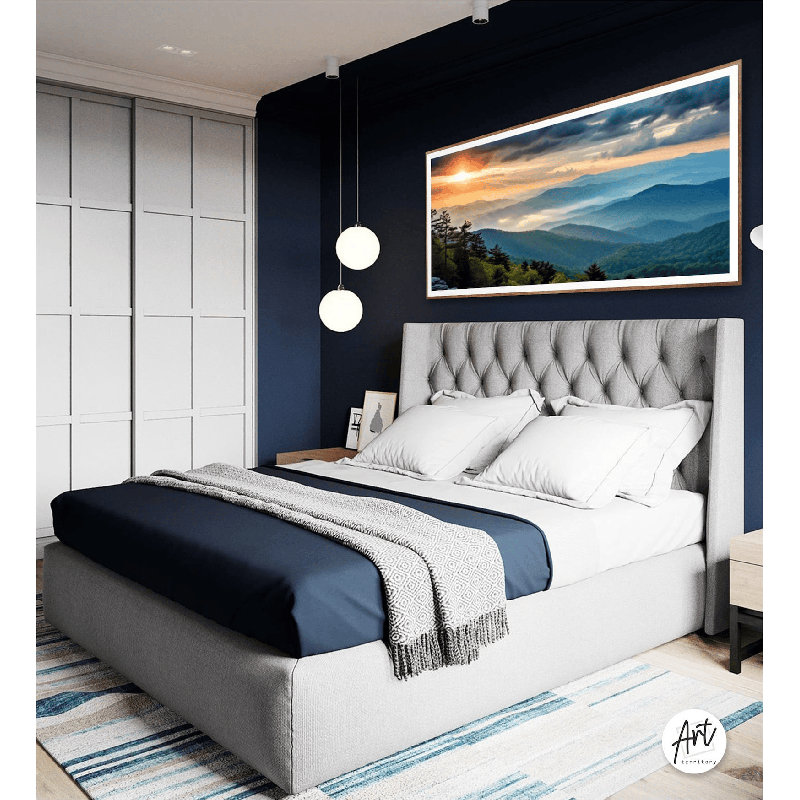 Très grande affiche de voyage panoramique Blue Ridge Mountains, Impression sans cadre, H 16 po x l 32 po