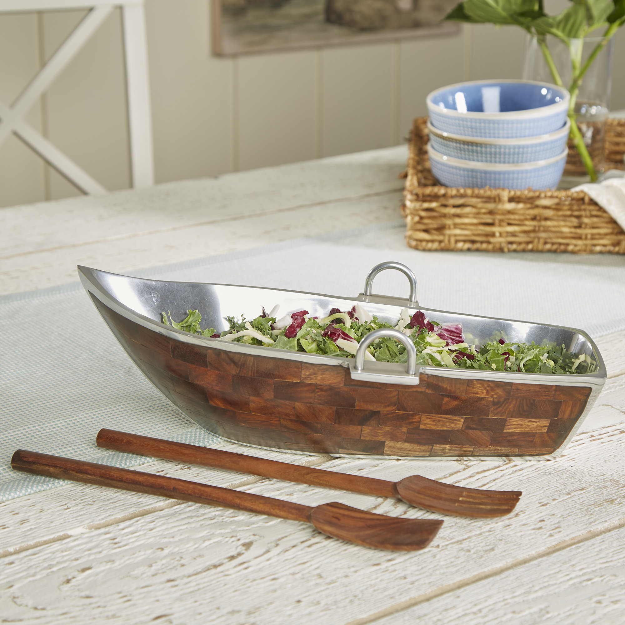 Row boat serving clearance bowl