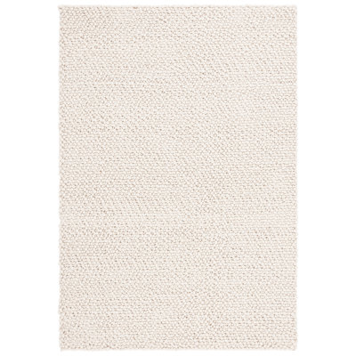 Tapis ivoire en laine, viscose et coton tissé à la main Jewelle Natura
