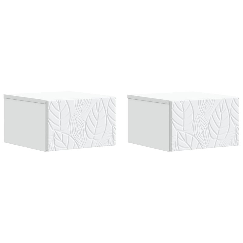 34.5cm W Composite Bedside Table, White